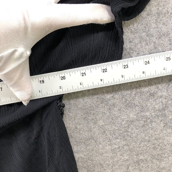 Lauren Ralph Lauren Crinkle Tunic Coverup Top Dress Womens XS Black (4) V-Neck - Picture 7 of 10